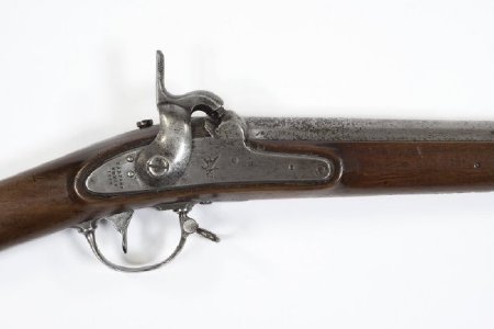 Close-up of lock plate and trigger